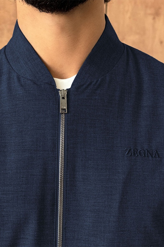 Мужской бомбер Zegna синего цвета