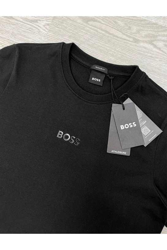 Футболка чёрного цвета Hugo Boss logo-tape
