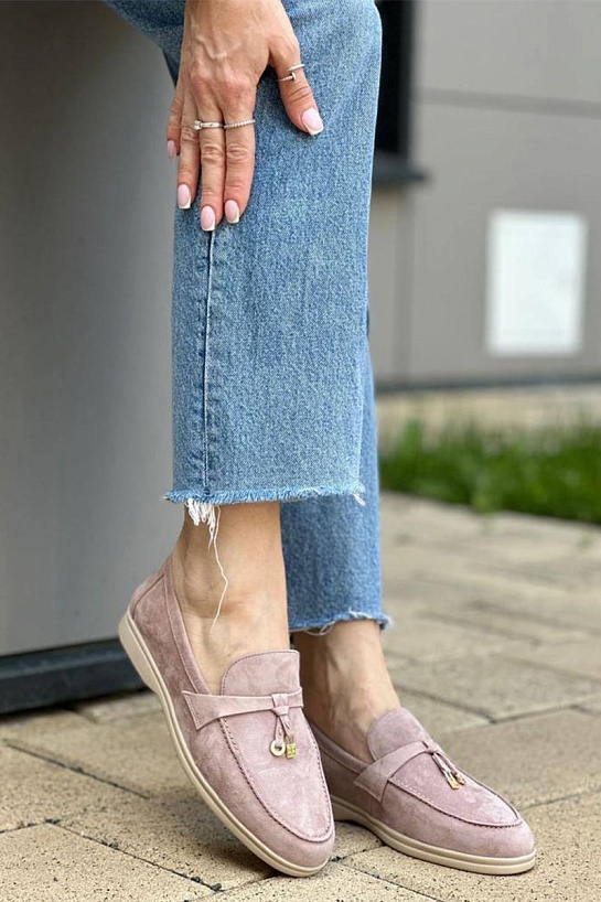 Женские замшевые лоферы Loro Piana Open Walk