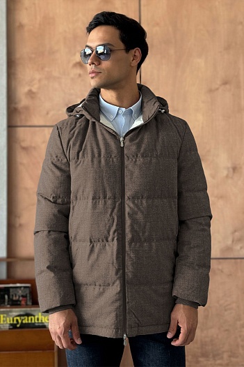 Мужской пуховик Brunello Cucinelli Premium - Brown   