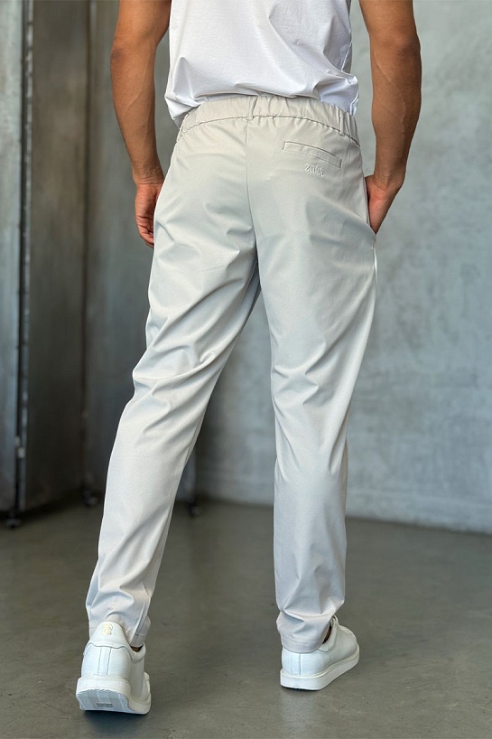 Мужские светло-бежевые брюки Zilli slim fit