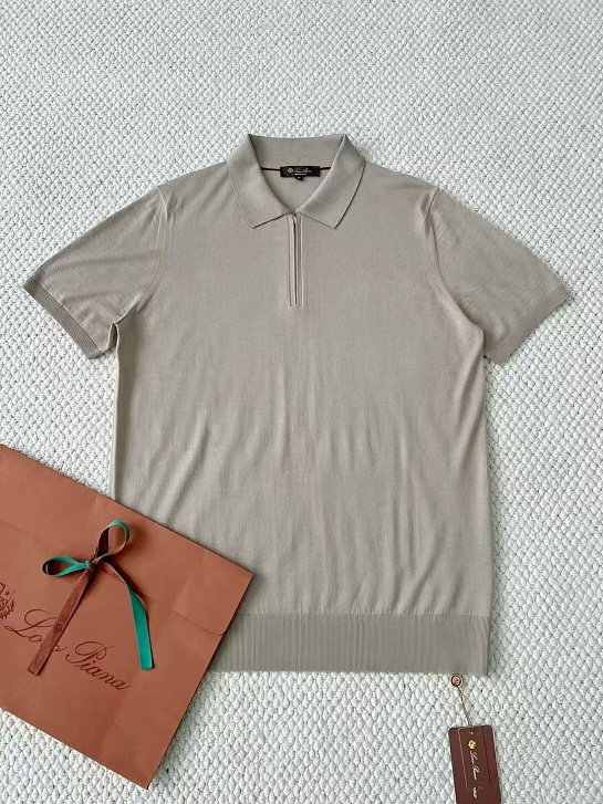 Мужское серое поло Loro Piana premium