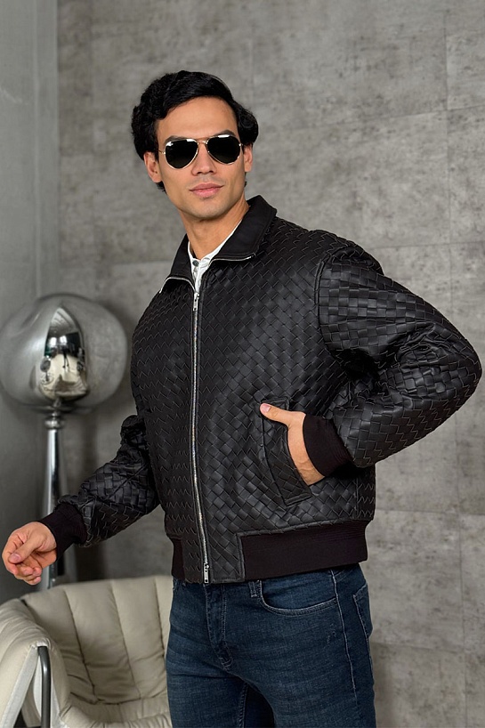 Мужская кожаная куртка Bottega Veneta premium