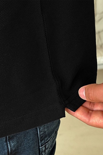 Мужское чёрное поло Dolce & Gabbana logo-plaque   