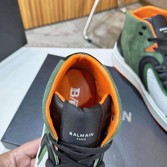 Кроссовки Balmain B-Skate High-Top - Green / White