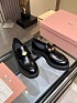 Женские кожаные лоферы MIU MIU premium  - Black