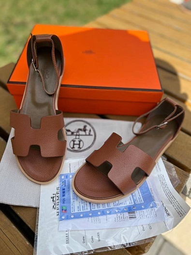 Женские сандалии Hermes Santorini - Brown   