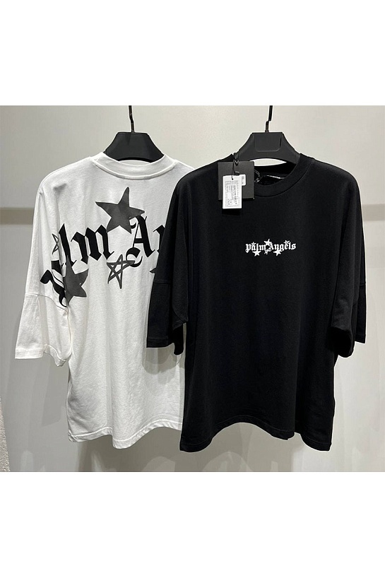 Чёрная оверсайз футболка Palm Angels "Stars"