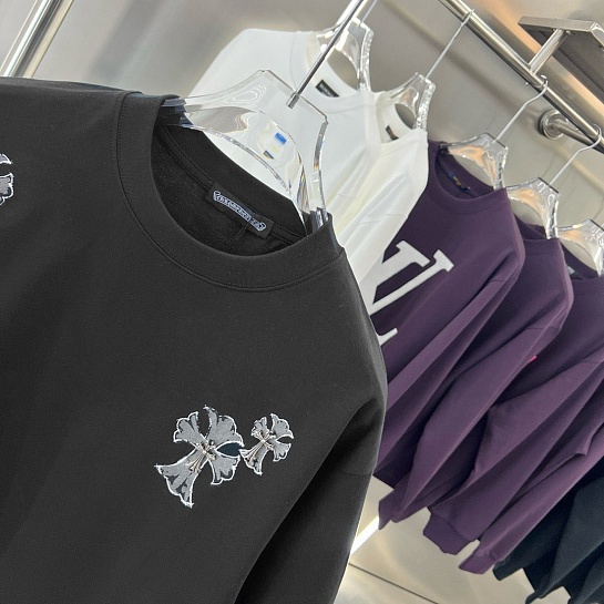 Чёрная оверсайз футболка Chrome Hearts Premium