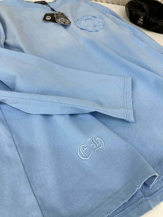 Женский лонгслив голубого цвета Chrome Hearts