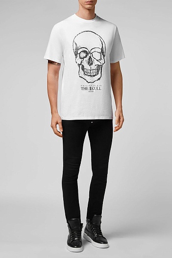 Футболка белого цвета Philipp Plein The Skull   