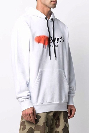 Оверсайз худи Palm Angels "Hong Kong" - White / Orange   