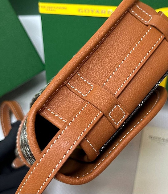 Кожаная сумка Goyard Belvedere Messenger PM premium 22x17x6 см