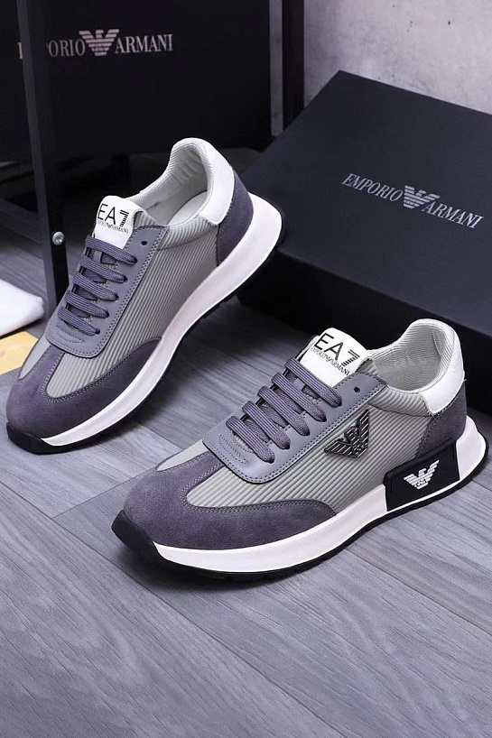 Мужские кроссовки Emporio Armani logo-plaque - Grey