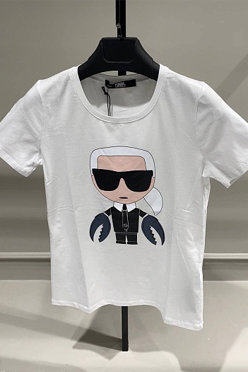 Женская белая футболка Karl Lagerfeld "Cancer"   