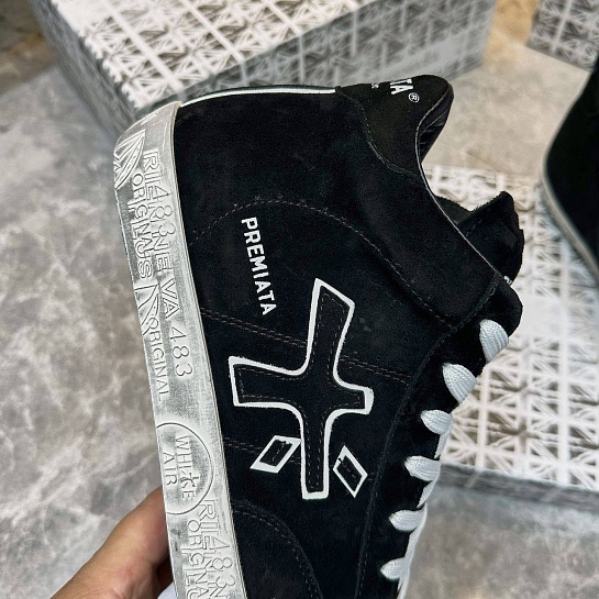 Замшевые кроссовки с мехом Premiata high-top - Black