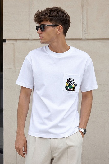 Белая оверсайз футболка Moschino embroidered   