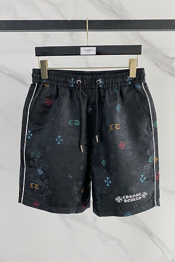Мужские чёрные шорты Chrome Hearts premium   
