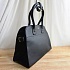 Женская чёрная кожаная сумка Prada 32x23 см