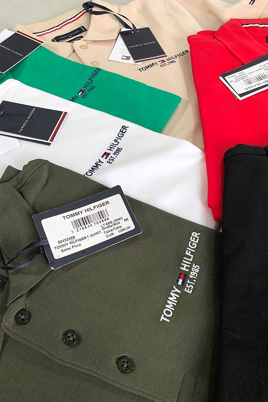 Белое мужское поло Tommy Hilfiger est.1985