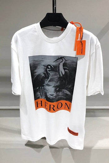 Белая оверсайз футболка Heron Preston   