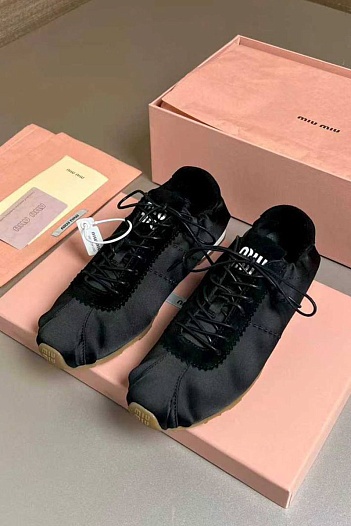 Женские кроссовки MIU MIU Plume Satin premium   