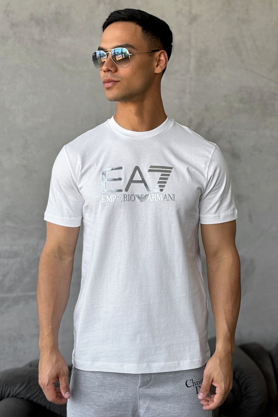 Мужская белая футболка Emporio Armani 7