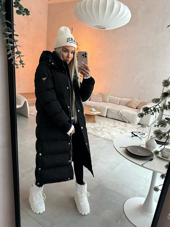 Женская чёрная куртка Prada Premium