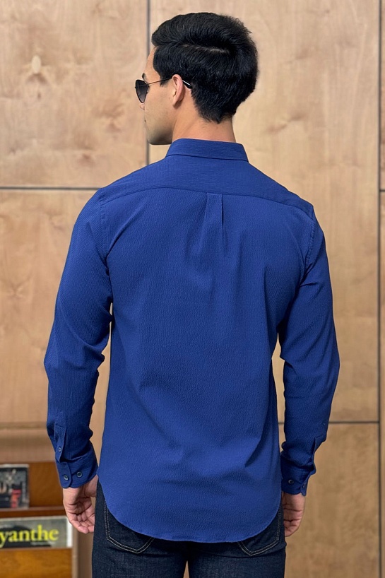 Мужская синяя рубашка Etro Pegasus logo