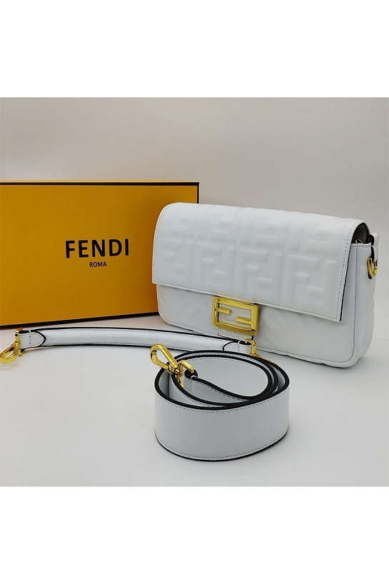 Кожаная сумка Fendi Medium Baguette FF motif 27x16 см (2 расцветки)