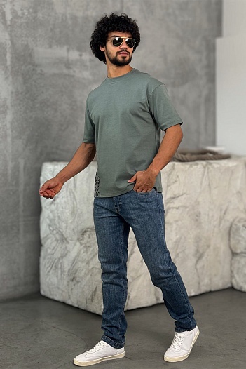 Мужская зелёная футболка Y-3 Yohji Yamamoto   