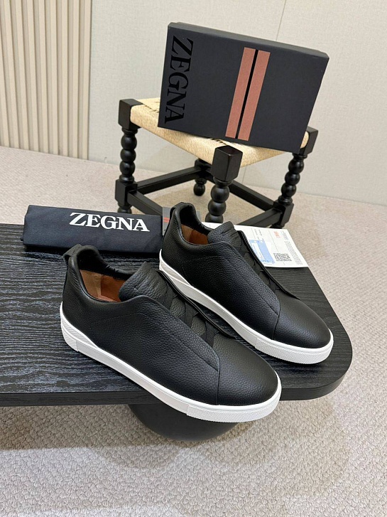 Мужские кроссовки Ermenegildo Zegna Triple Stitch - Black