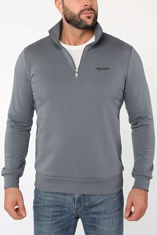 Мужской джемпер Armani Exchange zip-neck - Grey