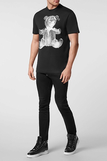 Чёрная футболка Philipp Plein X-Ray Teddy Bear   