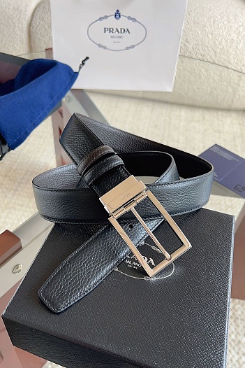 Двусторонний кожаный ремень Prada premium   