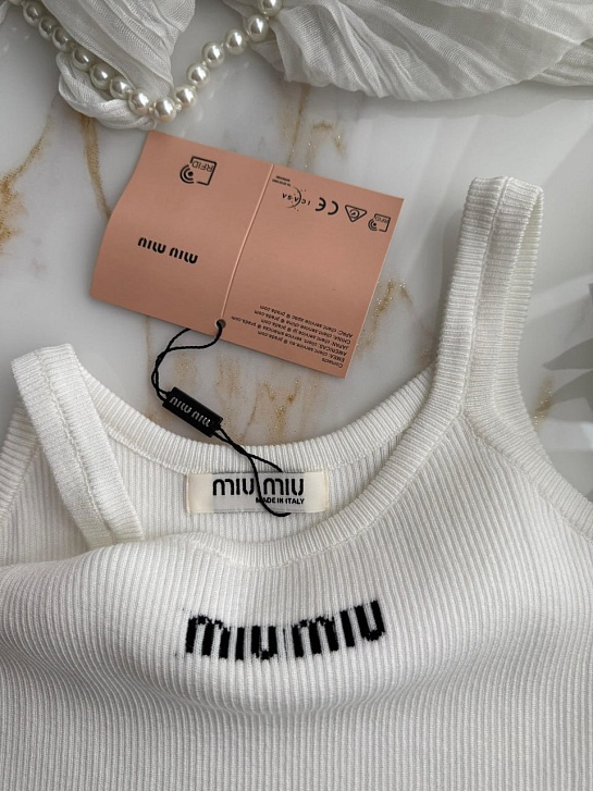 Белый женский топ MIU MIU