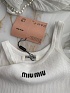 Белый женский топ MIU MIU