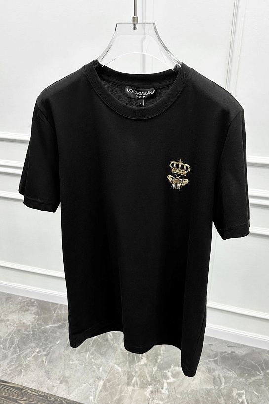 Футболка чёрного цвета Dolce & Gabbana bee and crown