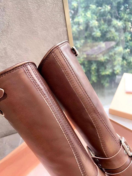 Женские кожаные сапоги MIU MIU Ankle Premium