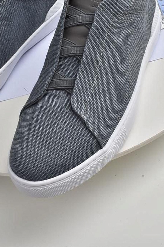 Серые кроссовки Ermenegildo Zegna Triple Stitch Canvas