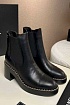 Женские кожаные сапоги Chanel premium - Black