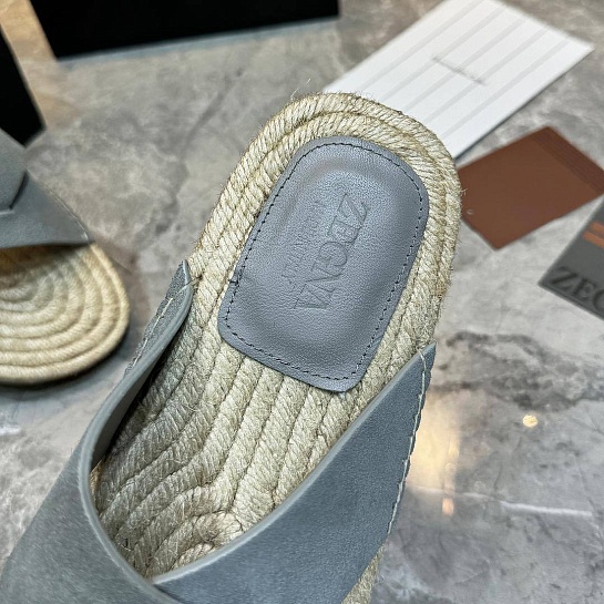 Мужские шлёпанцы Ermenegildo Zegna suede - Blue