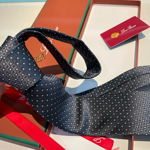 Галстук Loro Piana geometric logo-print premium - Black   