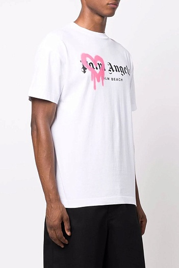 Оверсайз футболка Palm Angels Heart Sprayed Palm Beach   