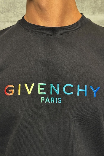 Мужской чёрный свитшот Givenchy multicolor logo   