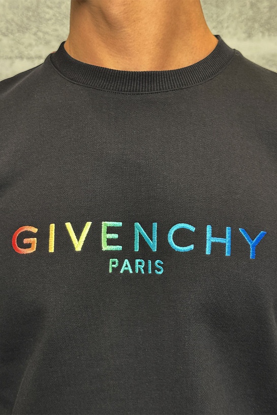 Мужской чёрный свитшот Givenchy multicolor logo