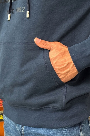 Тёмно-синее худи Alexander McQueen graffiti logo-print   