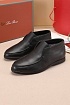Кожаные лоферы с мехом Loro Piana Open Walk - Black