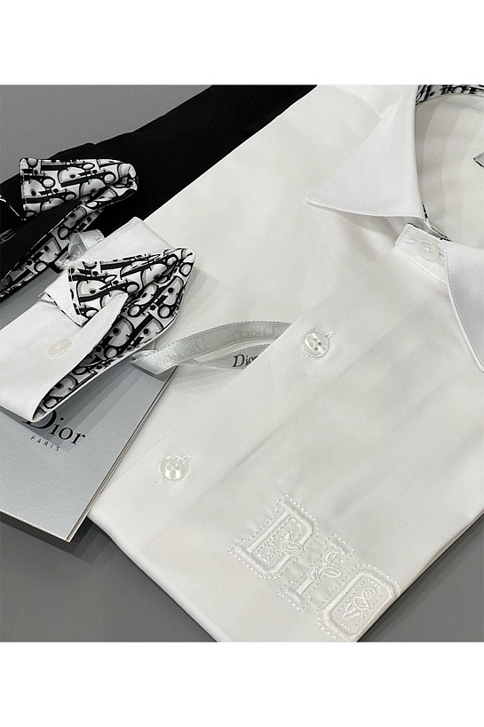 Классическая мужская рубашка Dior белого цвета