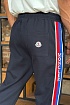 Тёмно-синие спортивные штаны Moncler striped logo